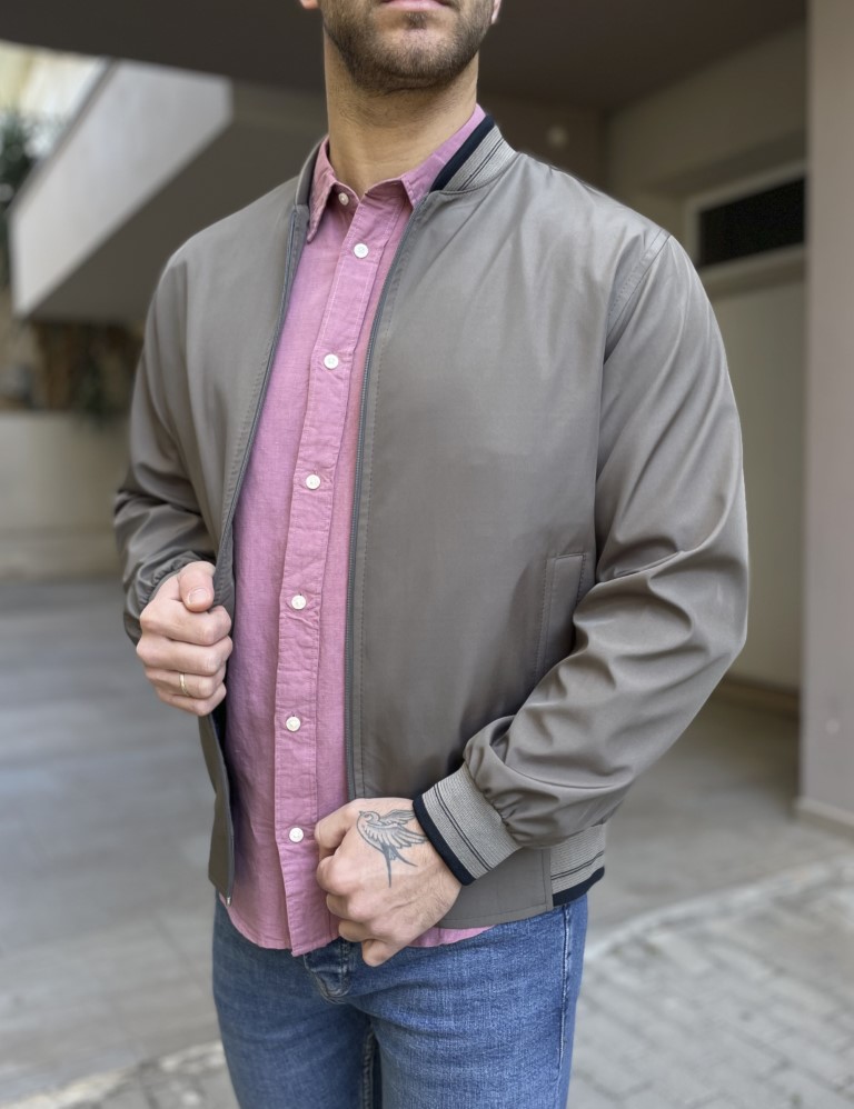 Ανδρικό λαδί ελαφρύ Bomber Plus Size D1900L φωτογραφία